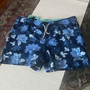 Tommy Hilfiger Mens Blue Floral Swin Board Shorts Size M